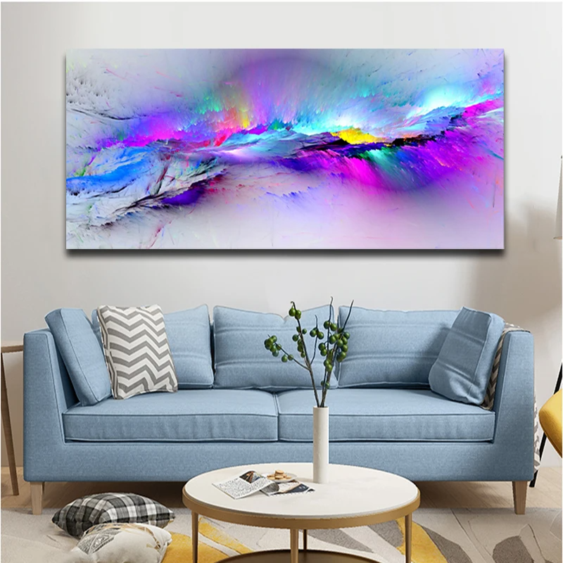 Tableau abstrait montagne toile