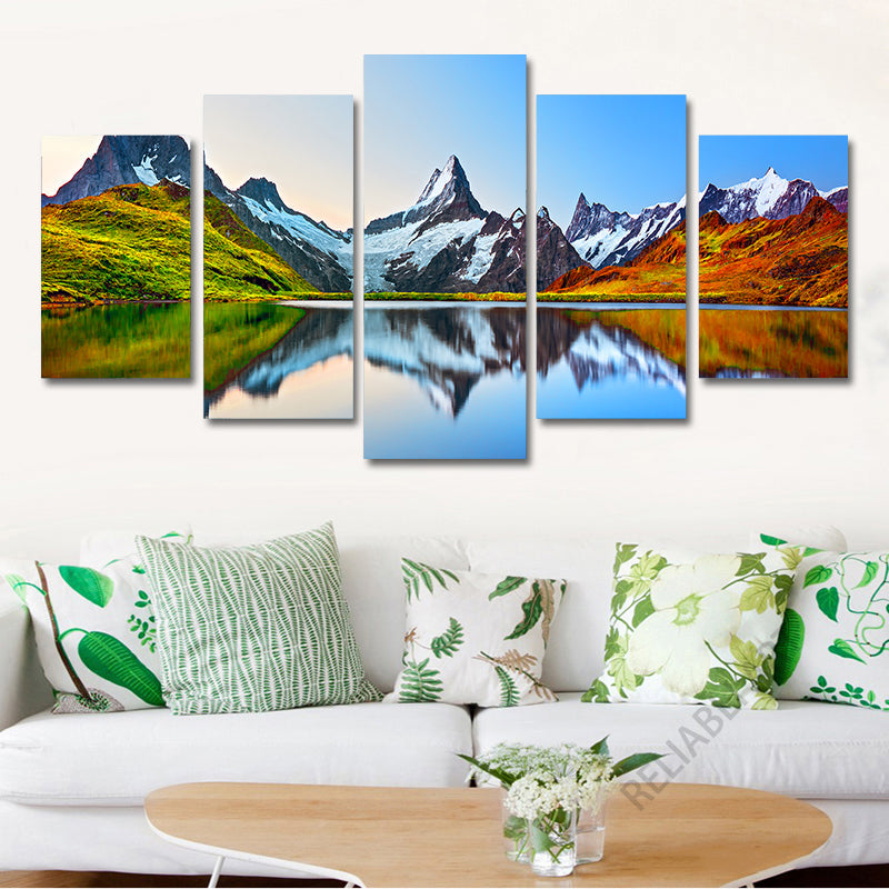 The Mountain Landscape Painting Wall Art Canvas Print