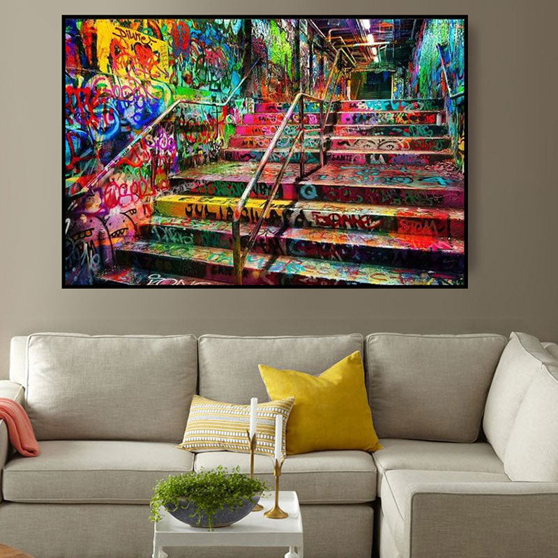 Tableau Coloré Street Art toile
