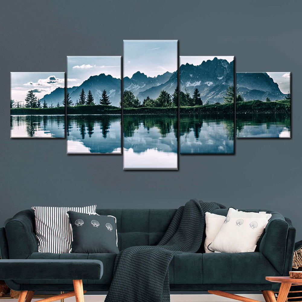 The Mountain Landscape Painting Wall Art Canvas Print