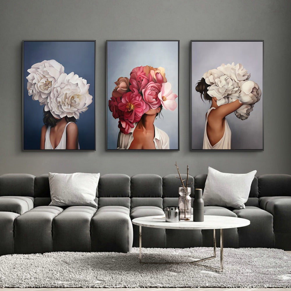 Flower-Headed Woman Canvas Print