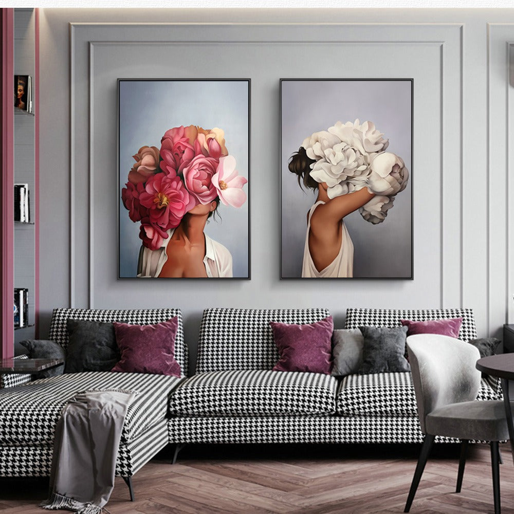 Flower-Headed Woman Canvas Print
