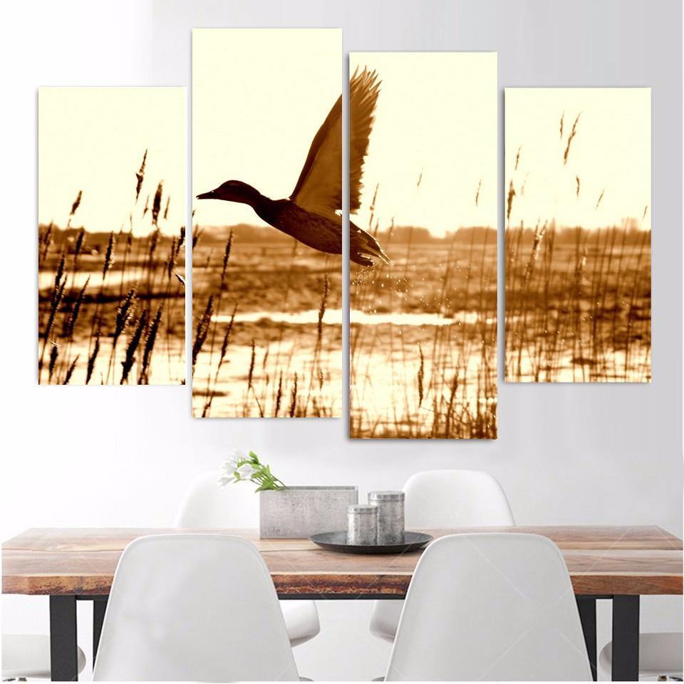 Four Panel Migratory Duck Canvas Print