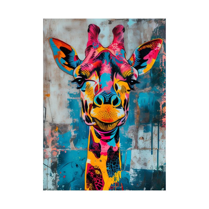 Giraffe Street Art Canvas Print