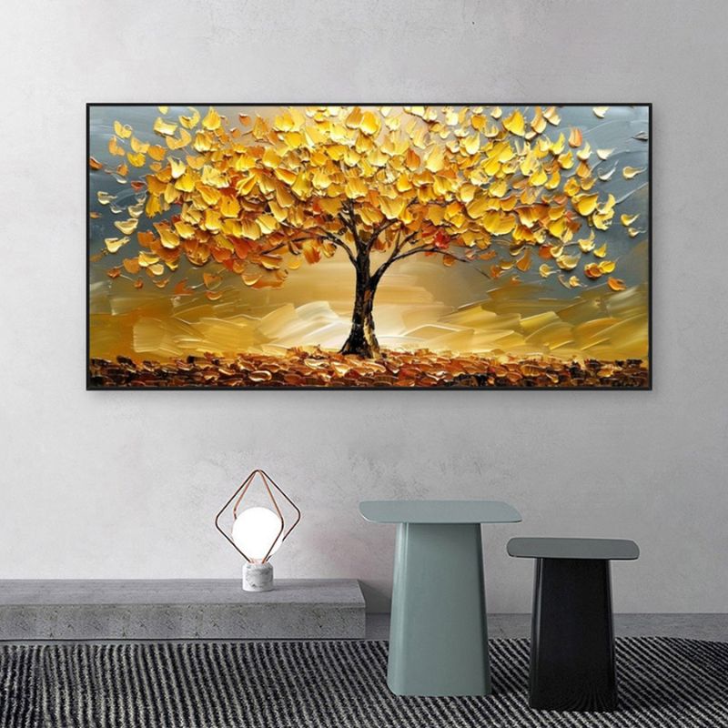 Gold Colour Tree Of Life Canvas Print