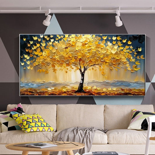 Gold Colour Tree Of Life Canvas Print