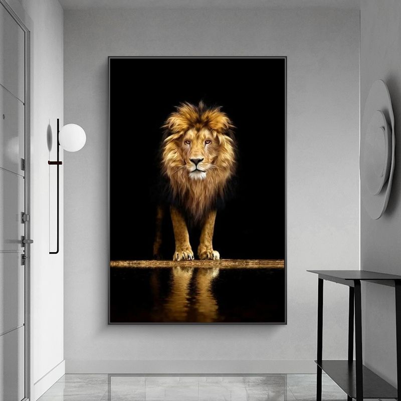 Golden Lion Wall Art Canvas Print