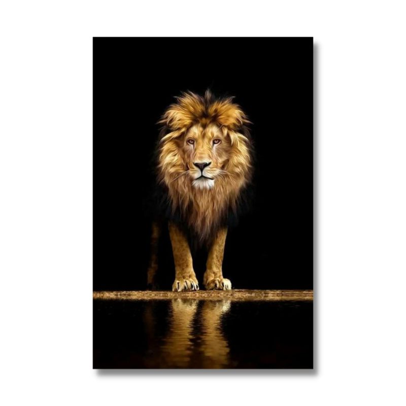Golden Lion Wall Art Canvas Print