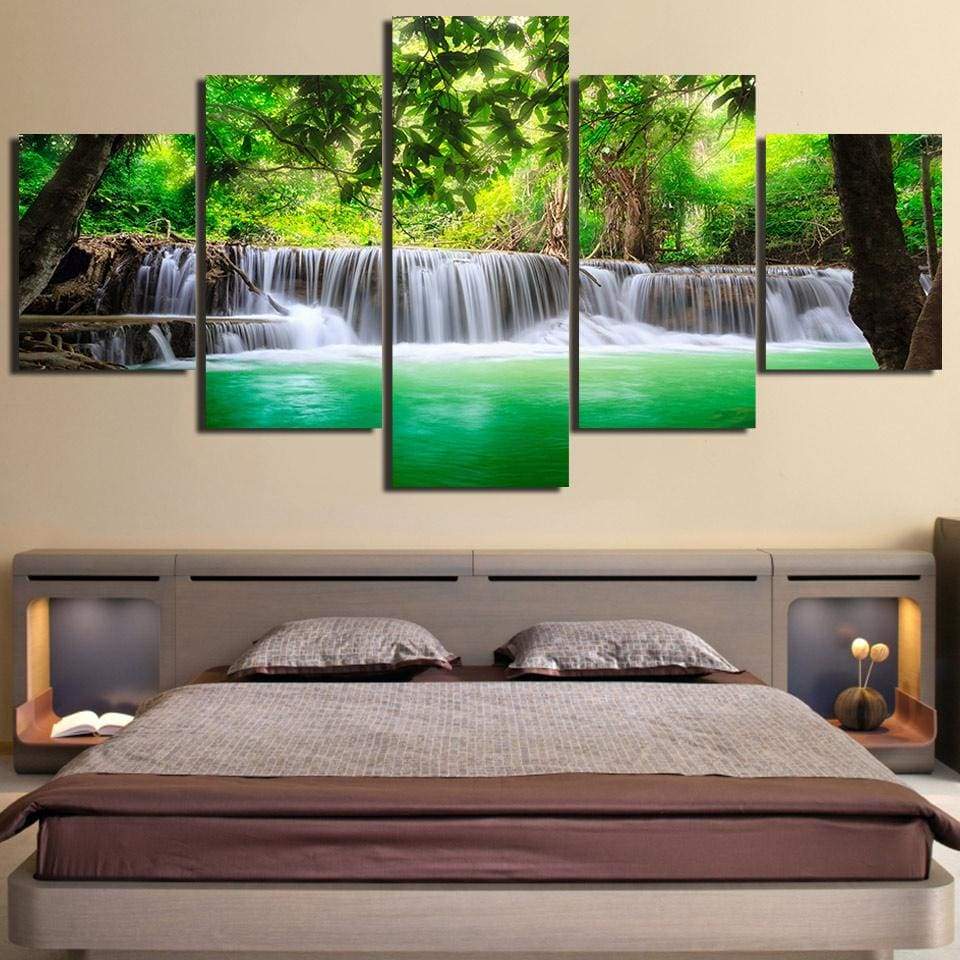 Green Waterfall Canvas Print