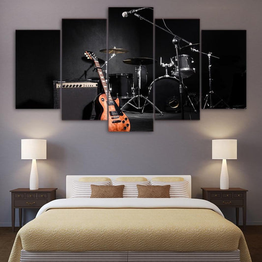 Guitar and Drum Canvas Print