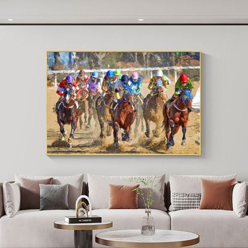 Horse Racing Wall Art Canvas Print