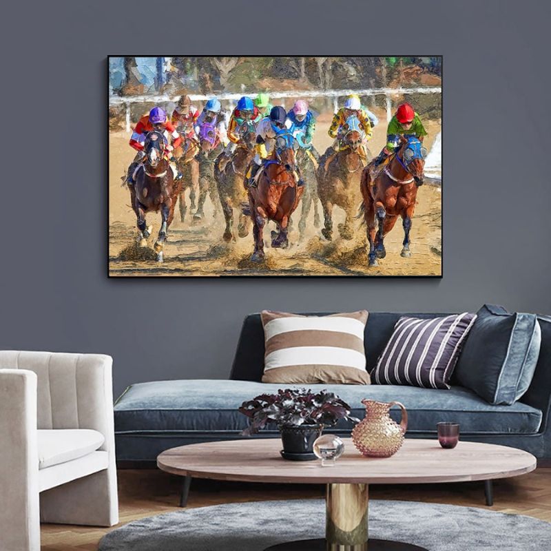 Horse Racing Wall Art Canvas Print