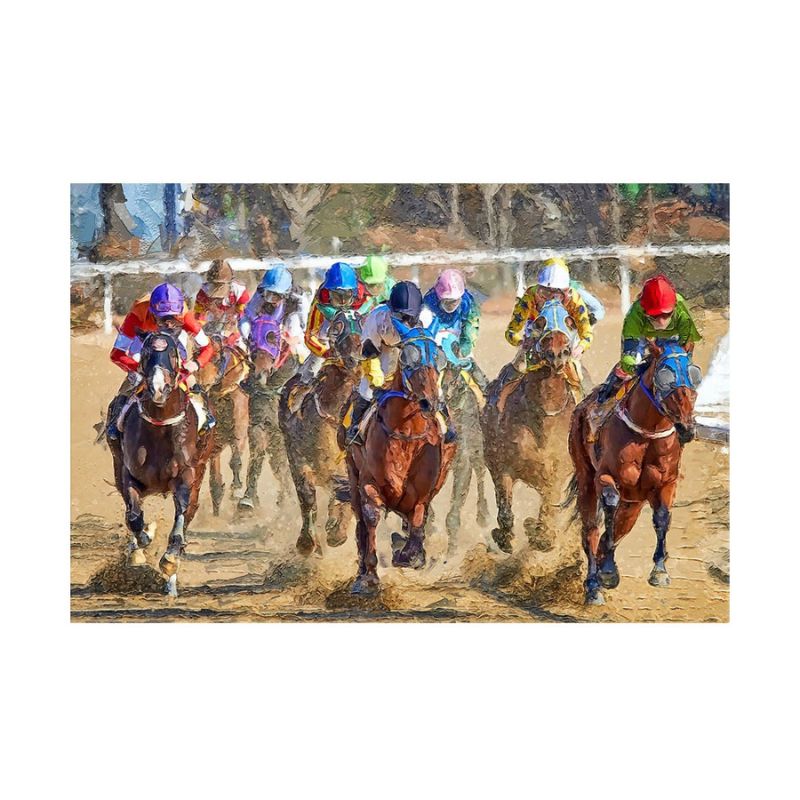 Horse Racing Wall Art Canvas Print