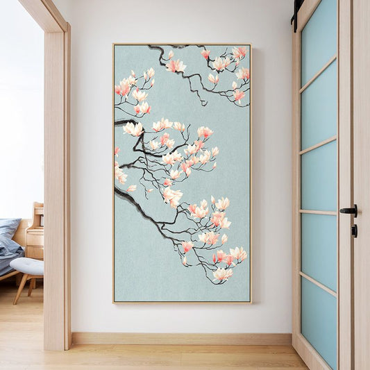 Japanese Cherry Blossom Wall Art Canvas Print
