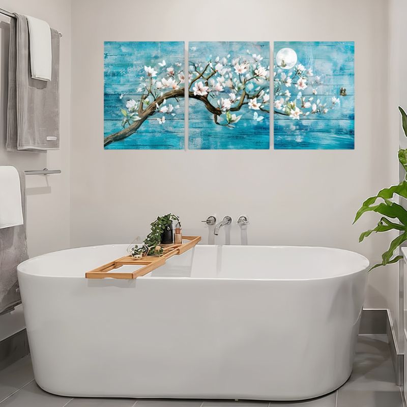 Japanese Cherry Wall Art Canvas Print - Set of 3