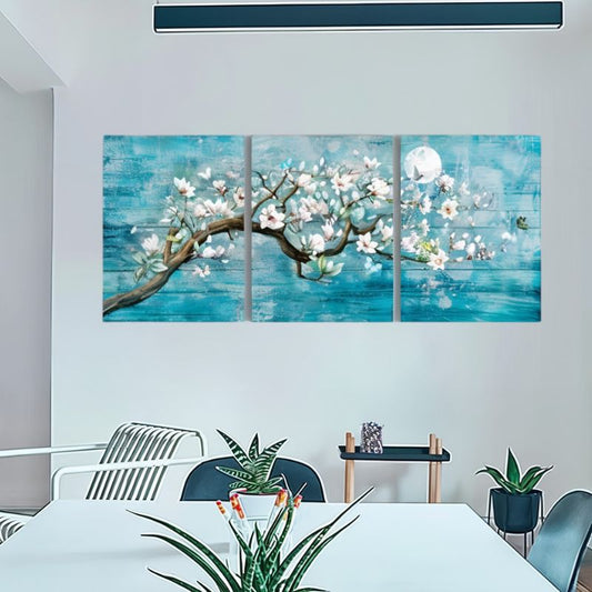 Japanese Cherry Wall Art Canvas Print - Set of 3