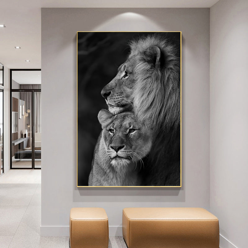Lion and Lioness Wall Art Canvas Print