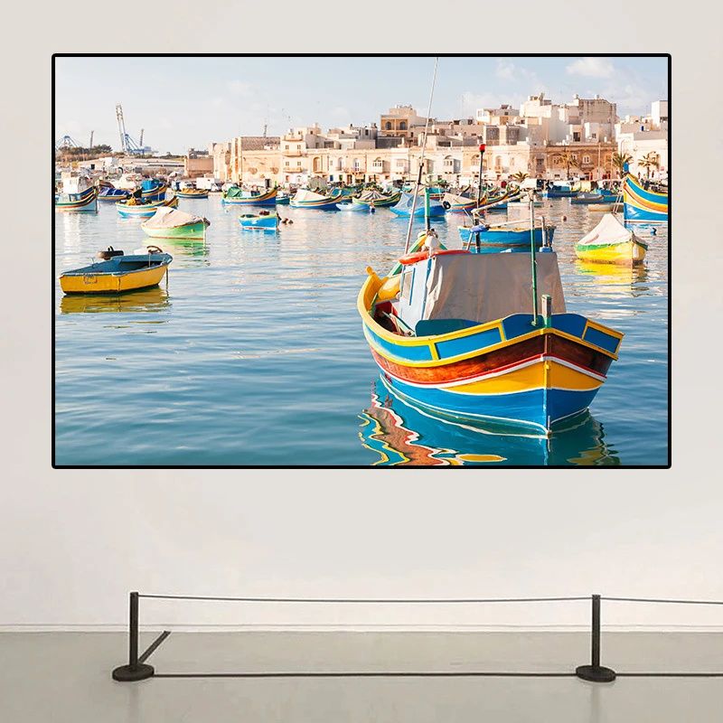 Malta Island Boats Wall Art Canvas Print