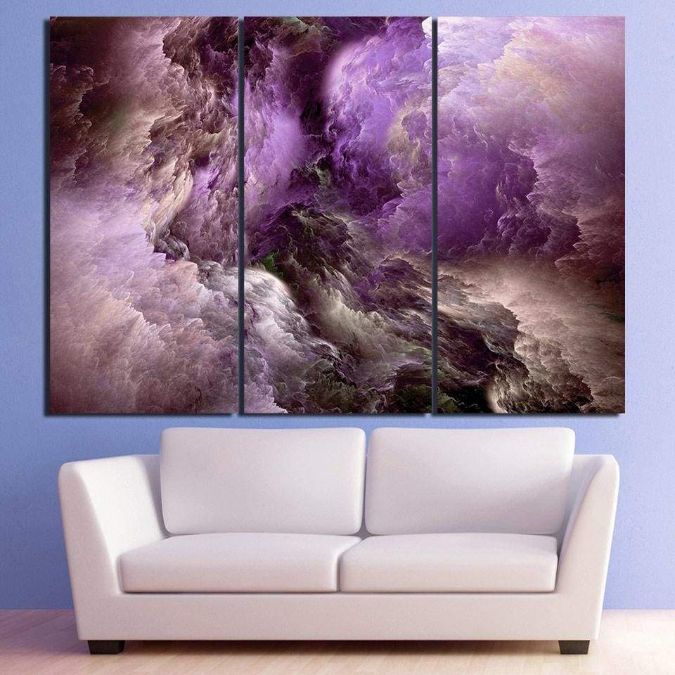 Mauve Clouds Canvas Print - Set of 3