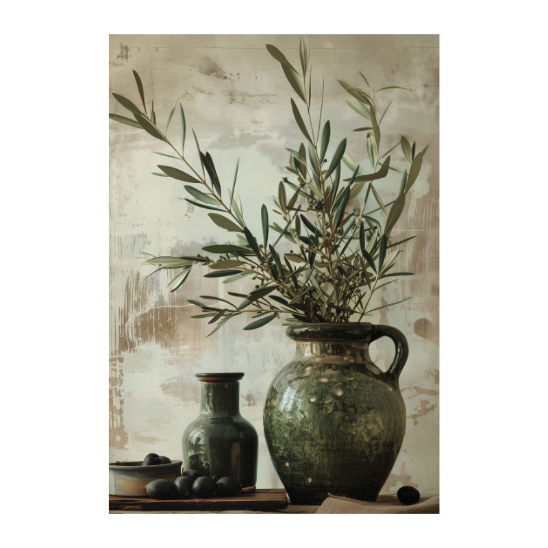 Mediterranean Olive Tree and Vase Canvas Print