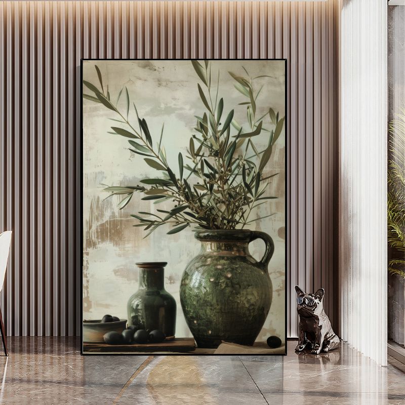 Mediterranean Olive Tree and Vase Canvas Print