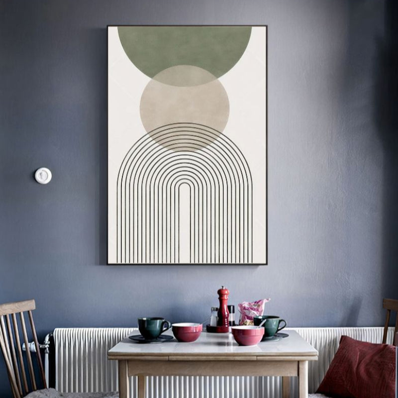 Minimalist Geometric Green and White - Set of 3