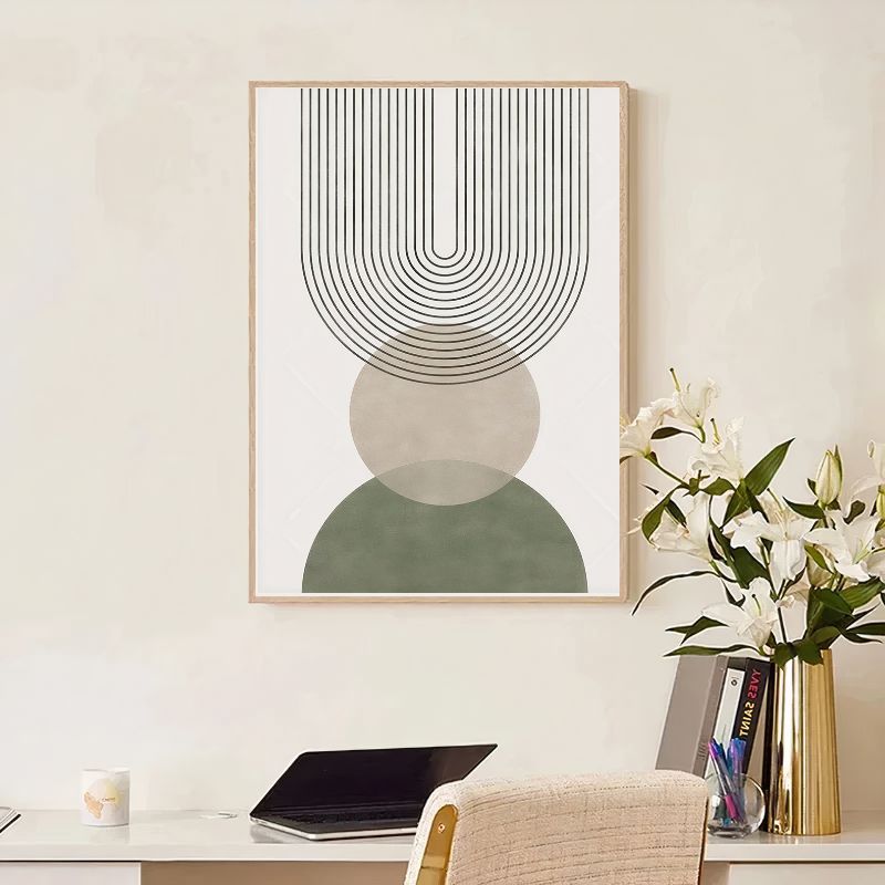 Minimalist Geometric Green and White - Set of 3