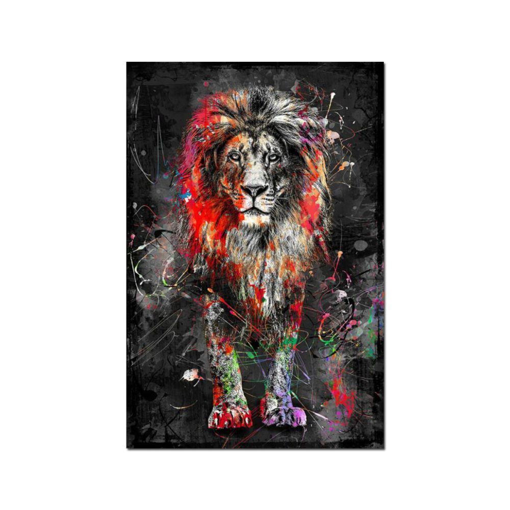 Modern Lion Wall Art Canvas Print