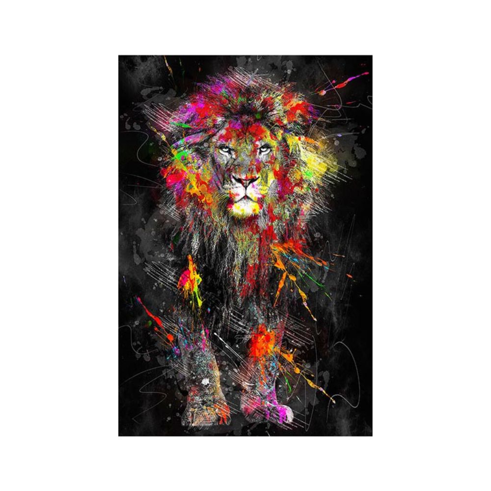 Modern Lion Wall Art Canvas Print