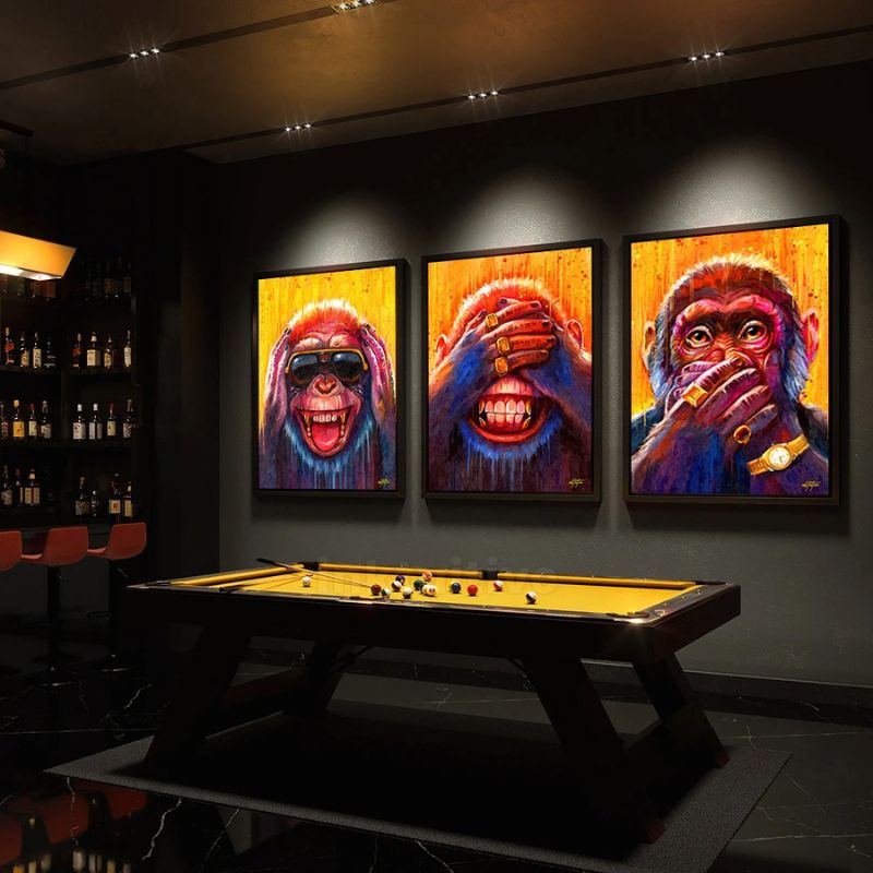 Modern Monkey Wall Art Canvas Print