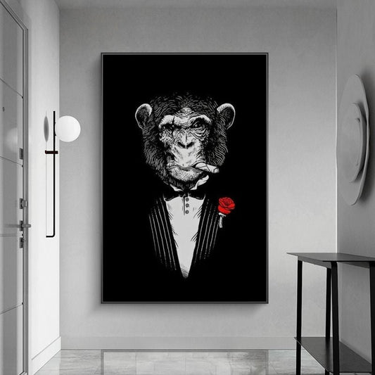 Monkey in a Suit Canvas Print