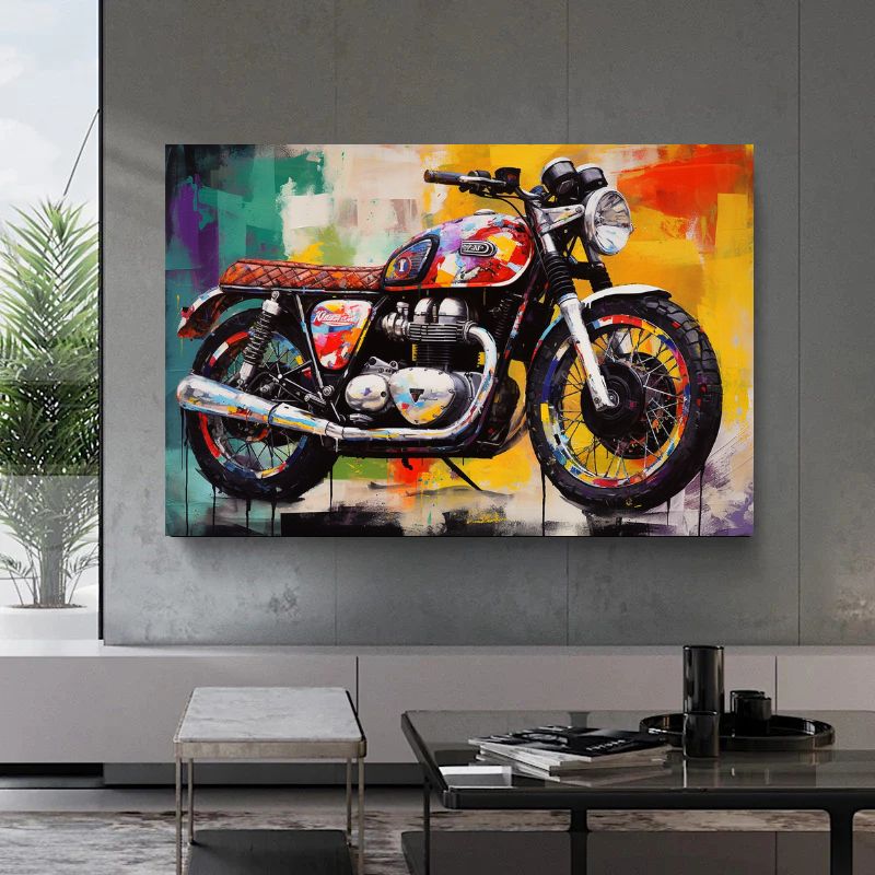 Motorbike Pop Art Canvas Print
