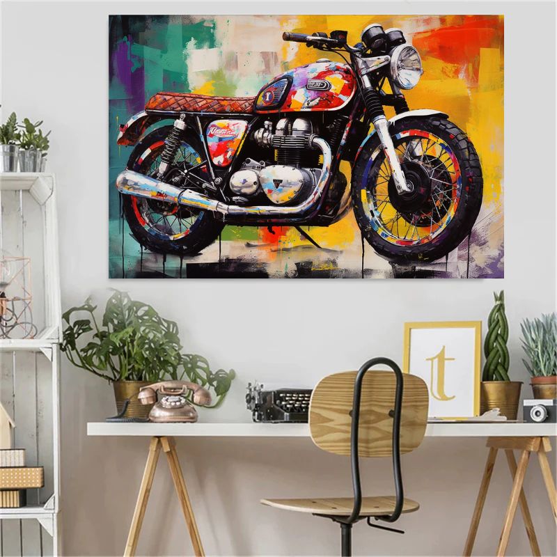 Motorbike Pop Art Canvas Print