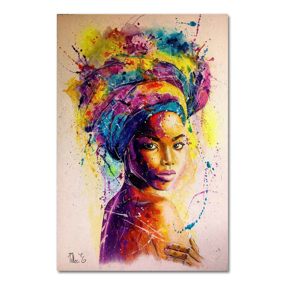 Multicoloured African Woman canvas print
