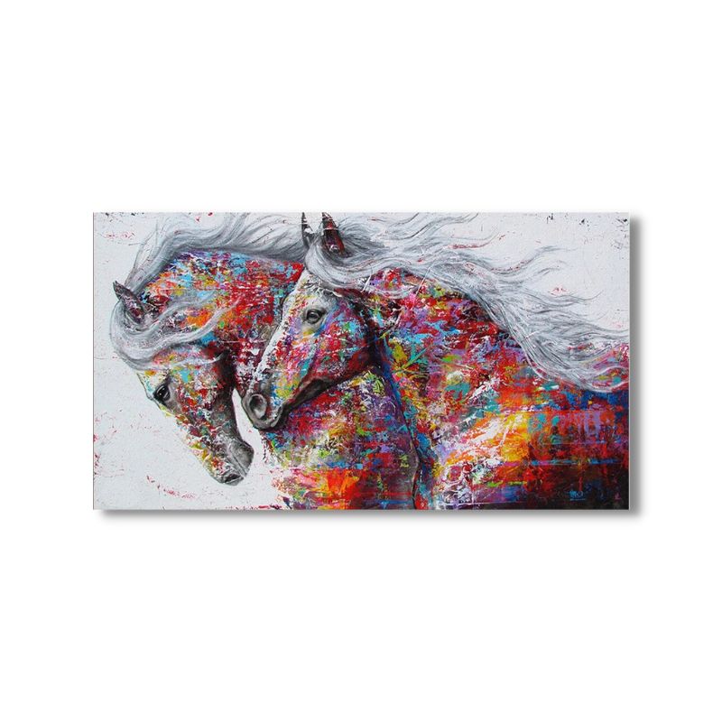 Multicoloured Horse Wall Art Canvas Print