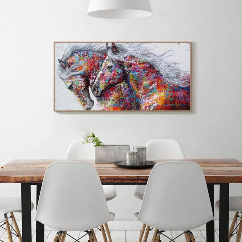 Multicoloured Horse Wall Art Canvas Print