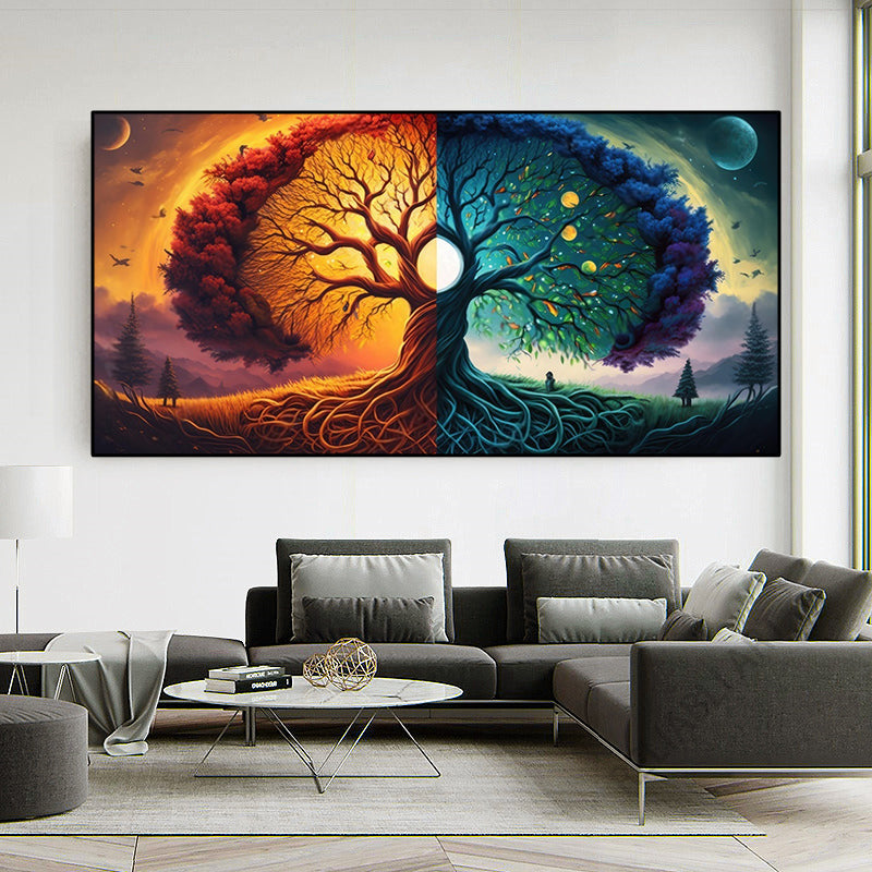 Multicoloured Tree Of Life Wall Art Canvas Print