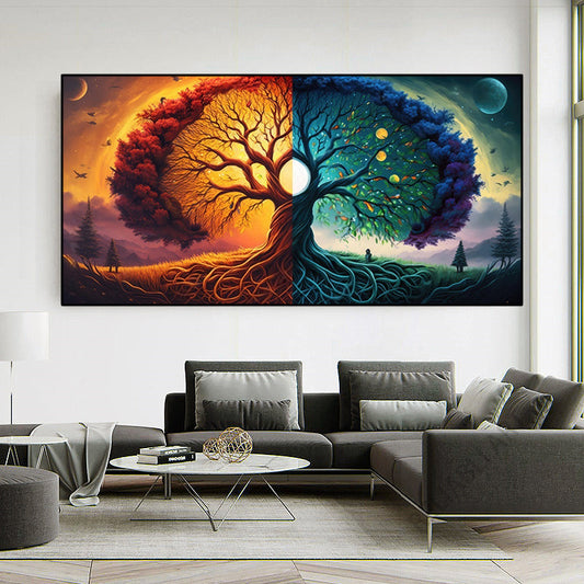 Multicoloured Tree Of Life Wall Art Canvas Print
