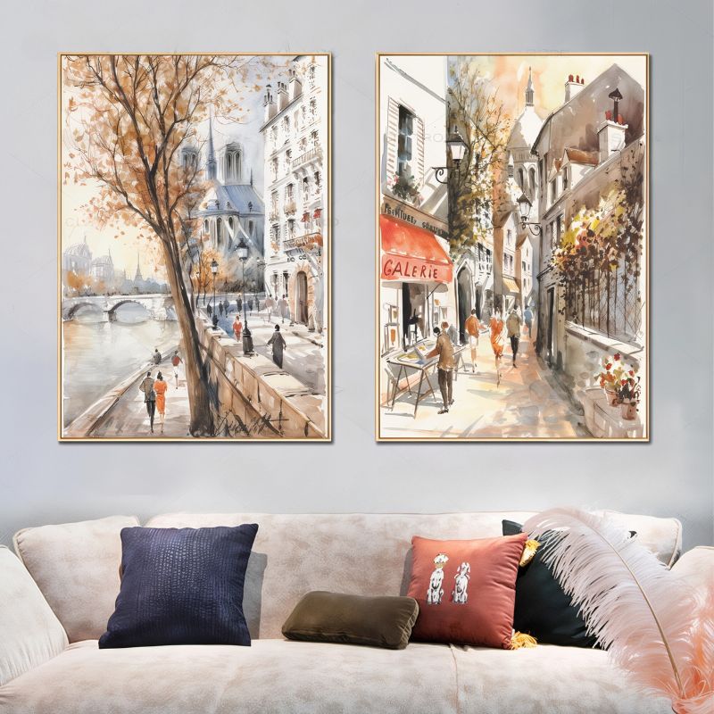 Parisian Landscape Wall Art Canvas Print