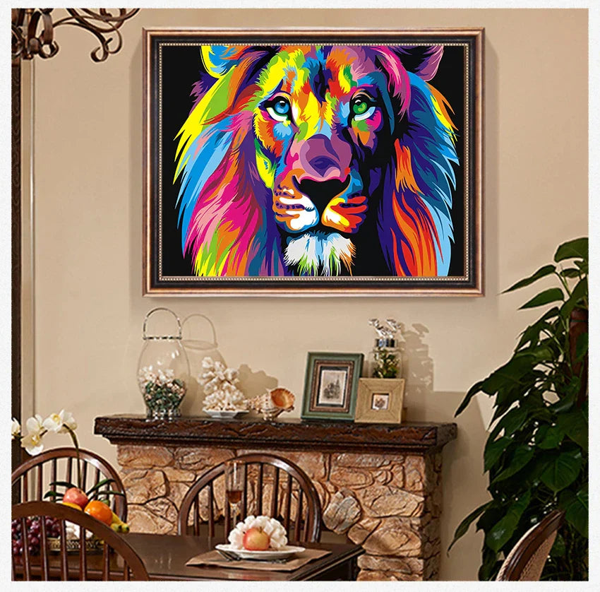 Pop Art Lion Wall Art Canvas Print