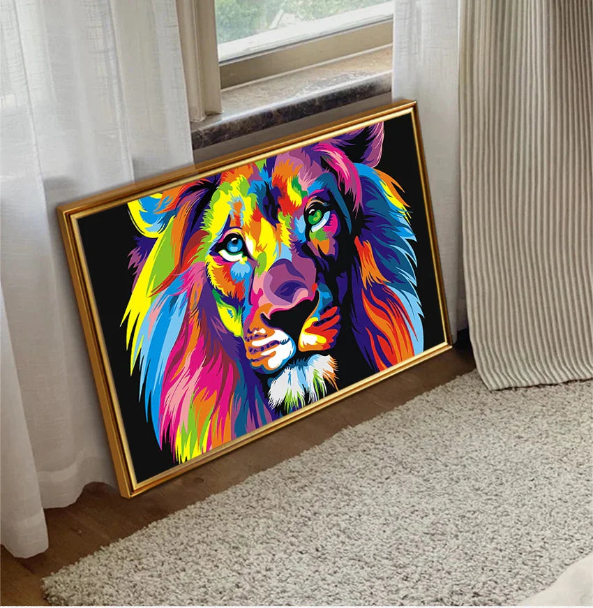 Pop Art Lion Wall Art Canvas Print