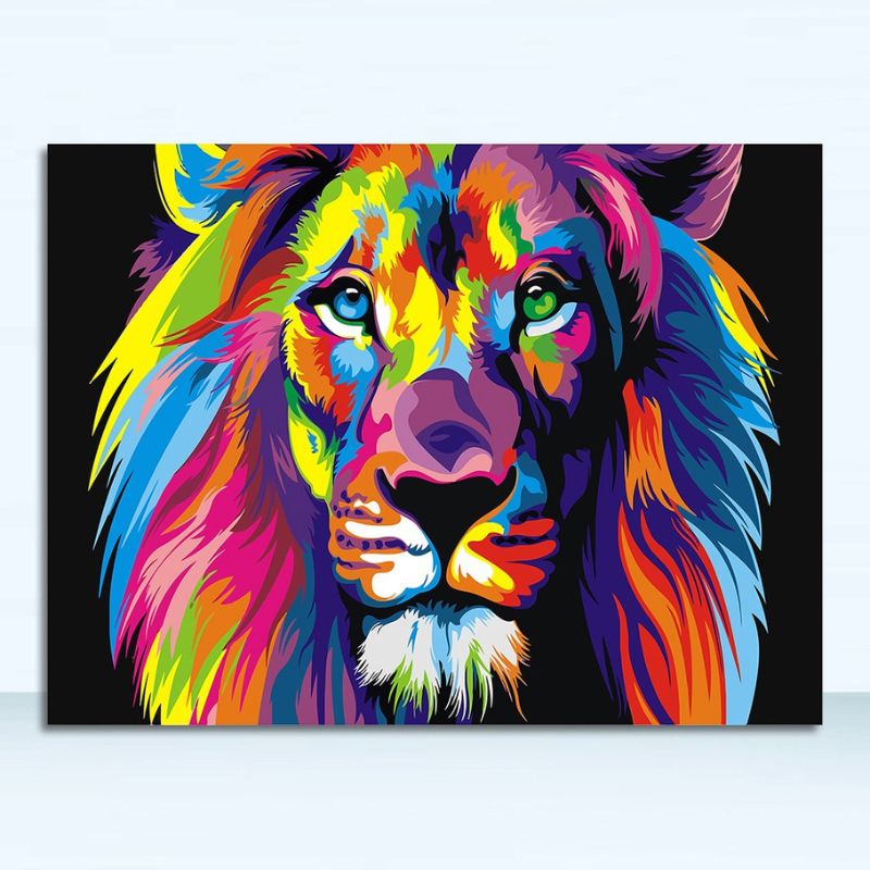 Pop Art Lion Wall Art Canvas Print
