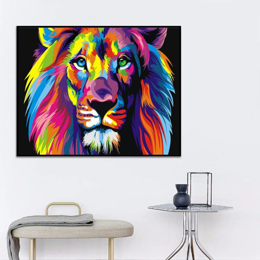 Pop Art Lion Wall Art Canvas Print