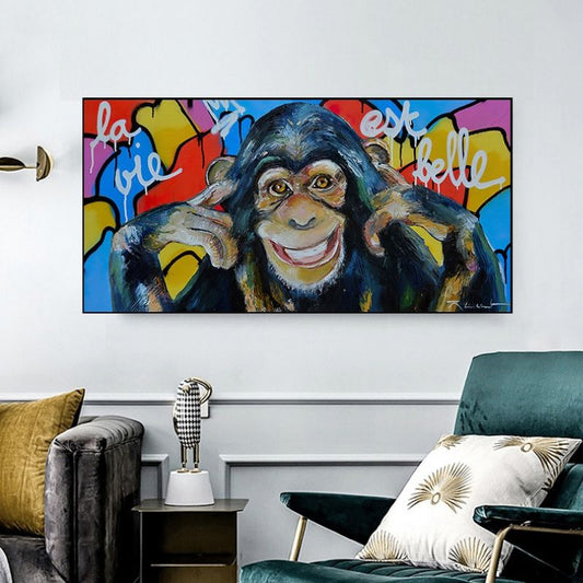 Pop art Monkey canvas print