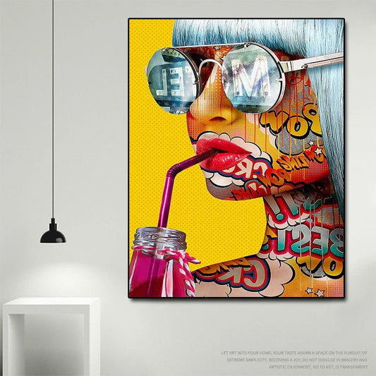 Pop Art portrait of a woman wall art