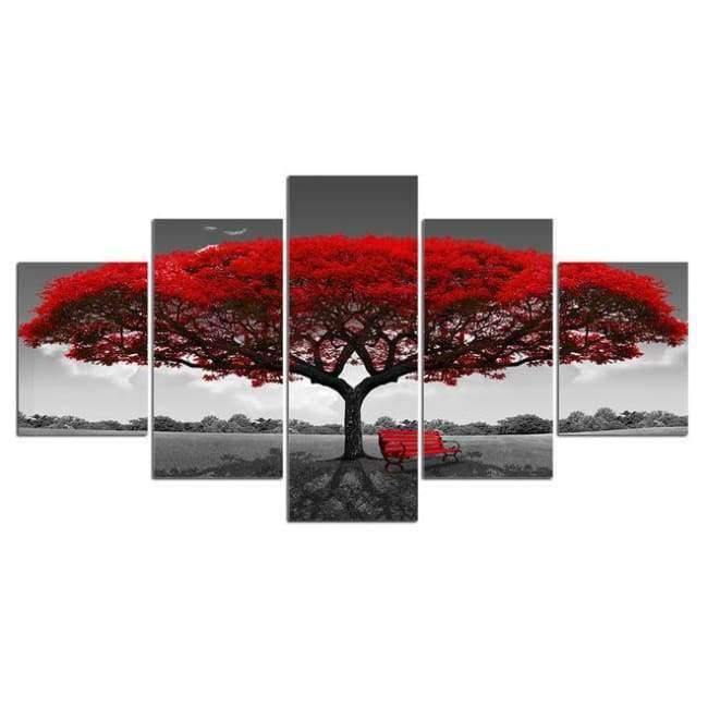 Red Tree Of Life Canvas Print