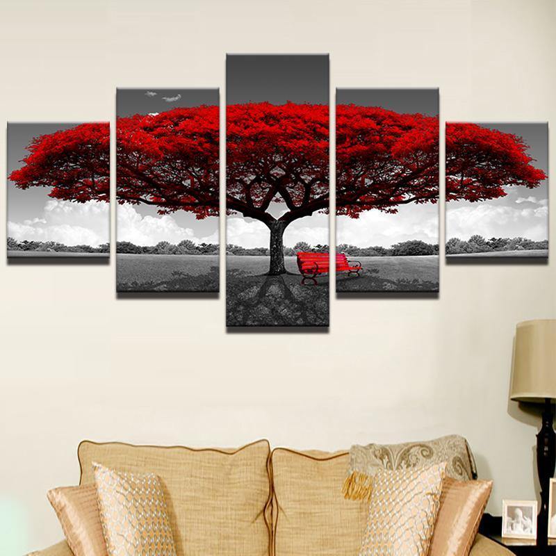 Red Tree Of Life Canvas Print