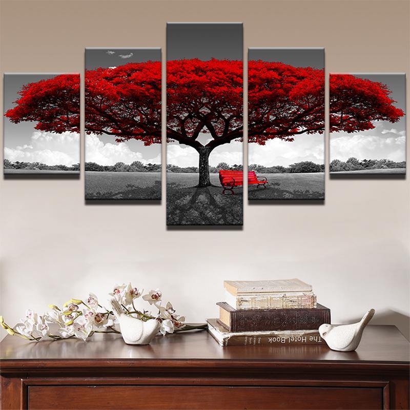 Red Tree Of Life Canvas Print