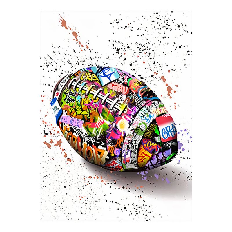 Rugby Ball Street Art Wall Art Canvas Print
