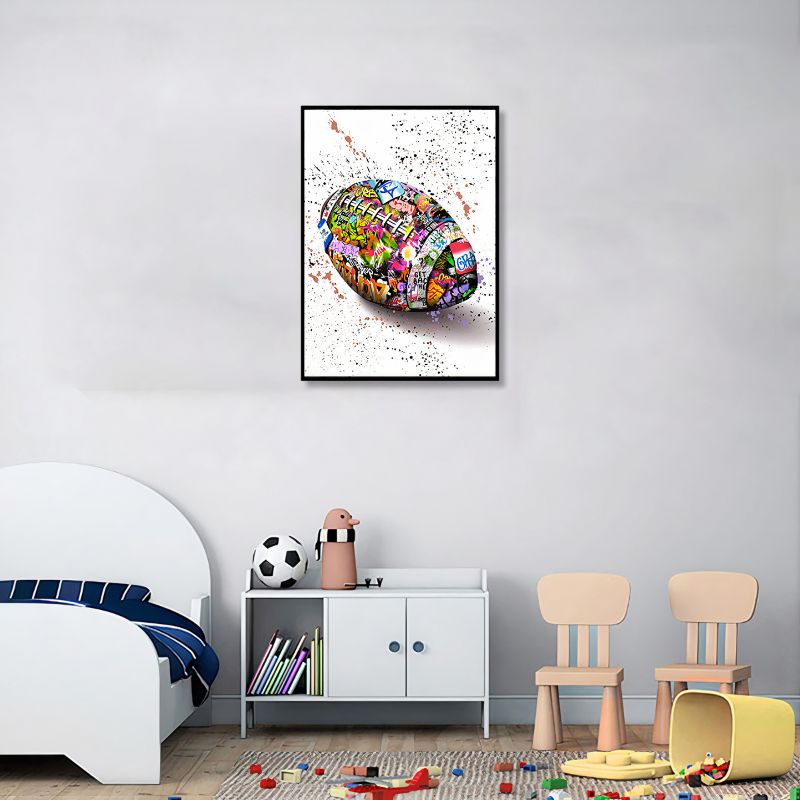 Rugby Ball Street Art Wall Art Canvas Print